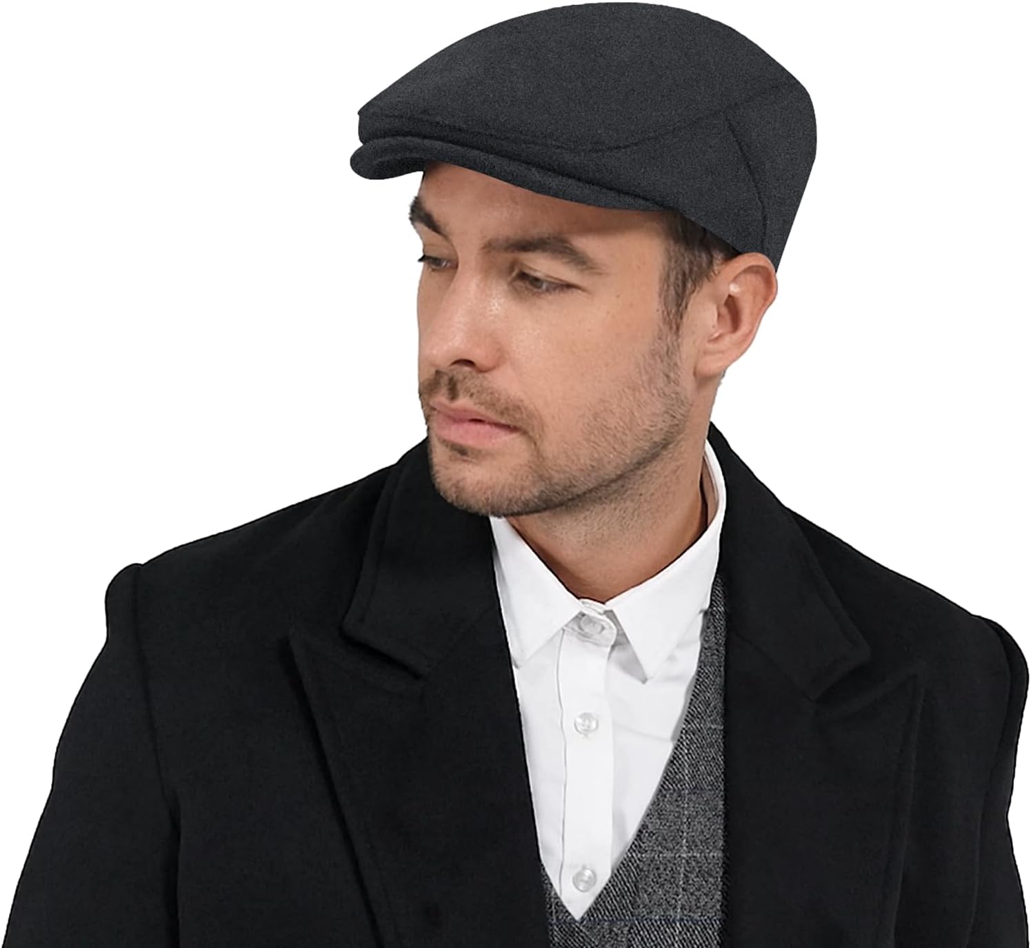 KUJUHA Newsboy Hats for Men Flat Irish Cabbie Ivy Gatsby Newsboy Driving Hat Hunting Cap Winter Hat