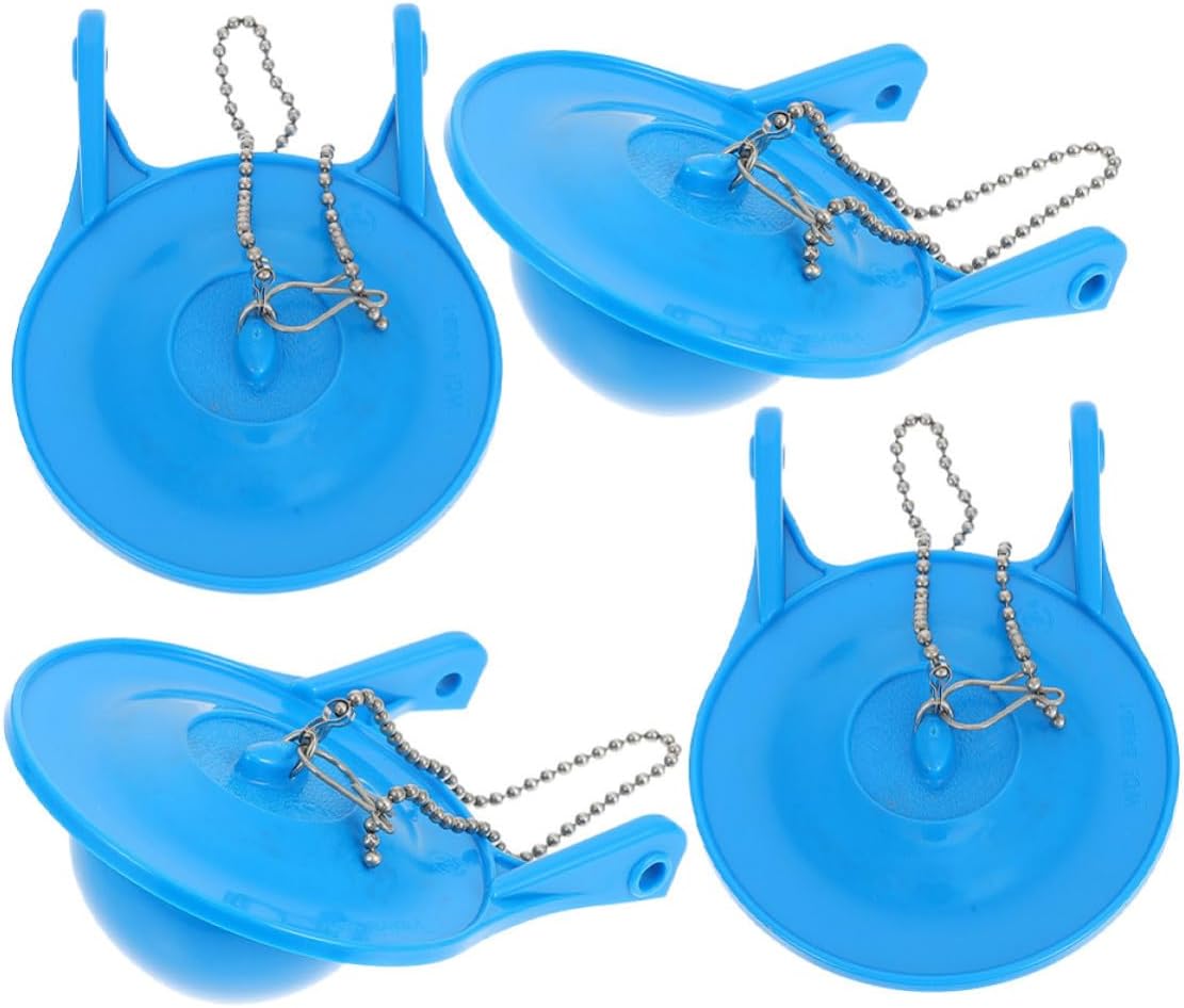 Kisangel 4pcs Pvc Toilet Flapper Replacement with Chain for Toilet Tank Leak Prevention and Easy Installation for Reliable Flush Performance