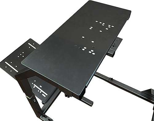 Miniatura 3 de GTR Simulator GTA-F Model Black Frame Triple | Soporte de monitor individual con asiento de cuero sintético ajustable negro y rojo para carreras,