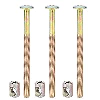 Vista 6 de 10 Pack M6 X 60mm Tuercas de perno de cañón, Juego de Chazcool para muebles, cunas, camas, sillas, cunas, piezas de conector de repuesto (60mm)
