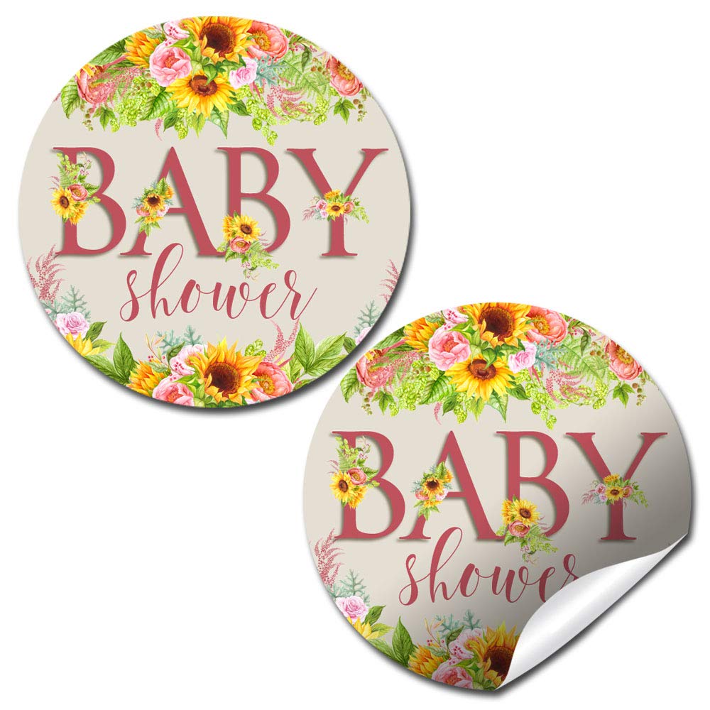 Autocollants fête prénatale tournesol pivoine sticker floral