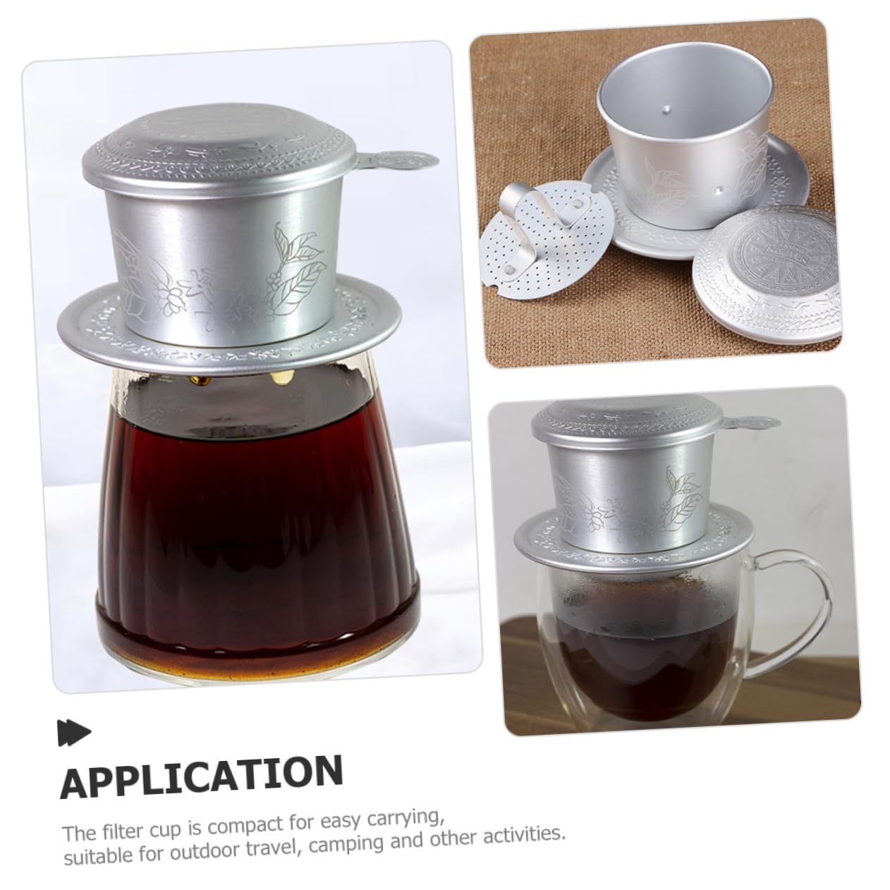 TOPBATHY 4 Juegos De Para Amantes Del Para Mujeres Cafetera Vietnamita De Goteo Accesorios De Con Filtro De Para Amantes Del Suministros De Vietnamita