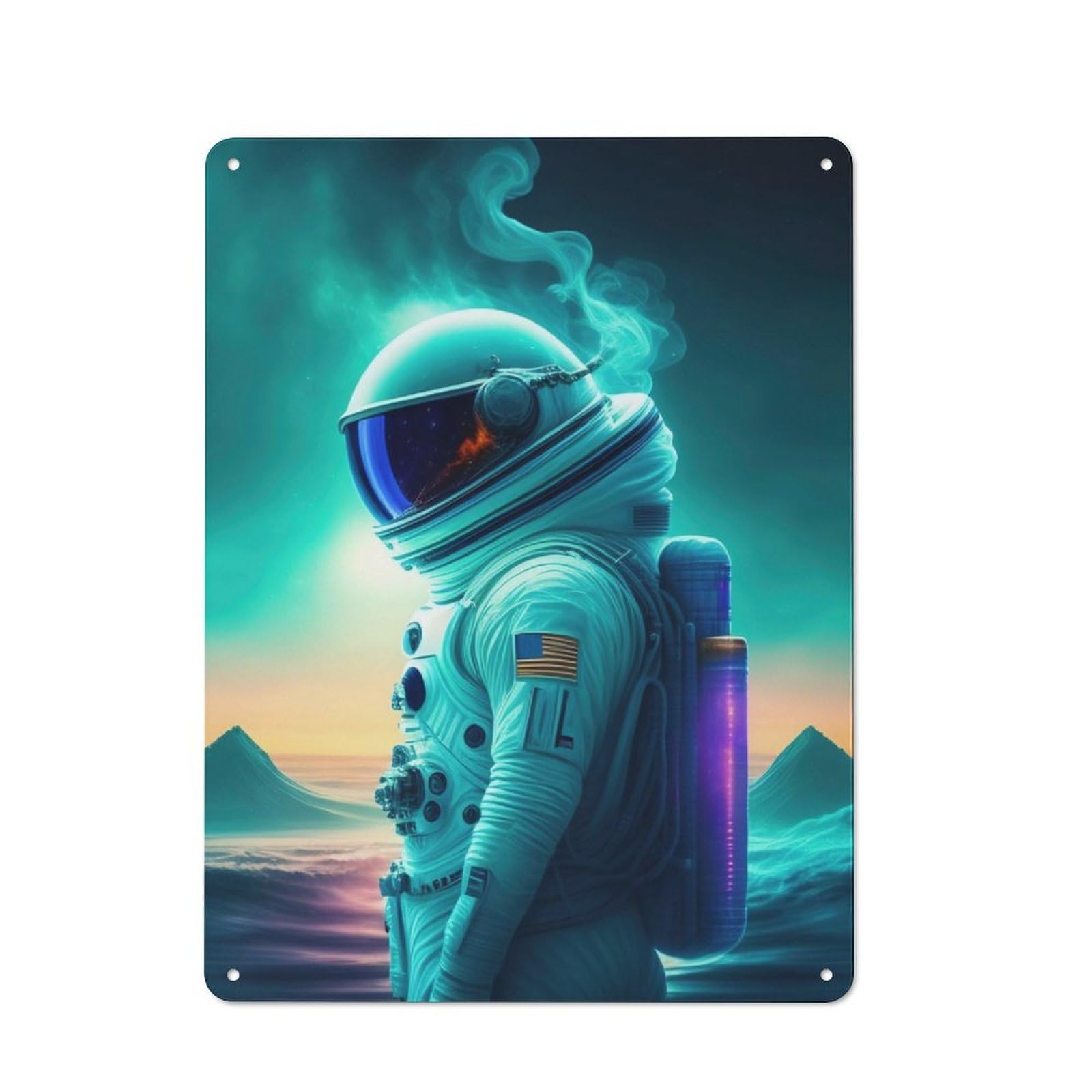 Junmoney Astronaut Adventures Retro Metal Gift Sign 40X30cm, Home Wall Decor For Flat, Dorm Room, Lounge Or Cafe