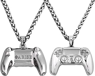 Socokici lced Out Game Controller Pendant, Cool Style Hip Hop Chain Necklace for Boys, Girls, Men, Women and Friends