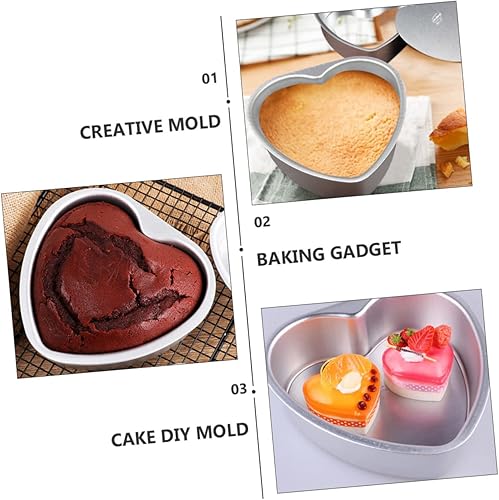 Miniatura 7 de UPKOCH Molde para pastel en forma de corazón, platos de pastel de boda, pan de pizza, parrilla coreana, bandeja de hornear de 8 pulgadas, bandejas