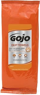 GOJO FAST TOWELS Fresh Citrus Scent, 60 Count Large Multi-Purpose Wet Towels Portable Resealable Pack (Pack of 6) - 6285-06