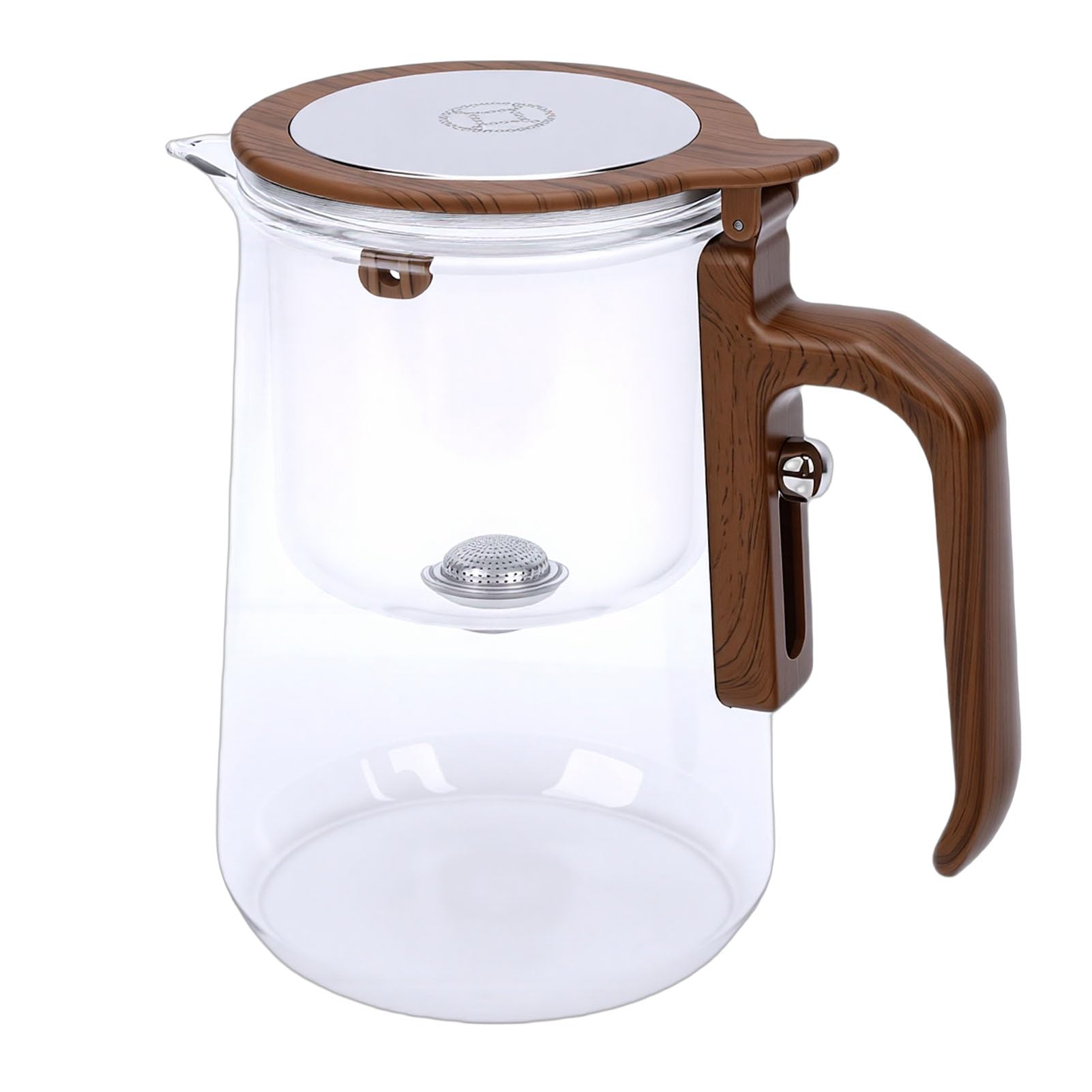Naroote Enchant Teekanne, Klare Glas-Teekanne mit Großem Fassungsvermögen, Abnehmbarem Sieb und Ergonomischem Griff, Präzises Ausgießen, Bequemes Brühen für Liebhaber und Profis (600 ml)