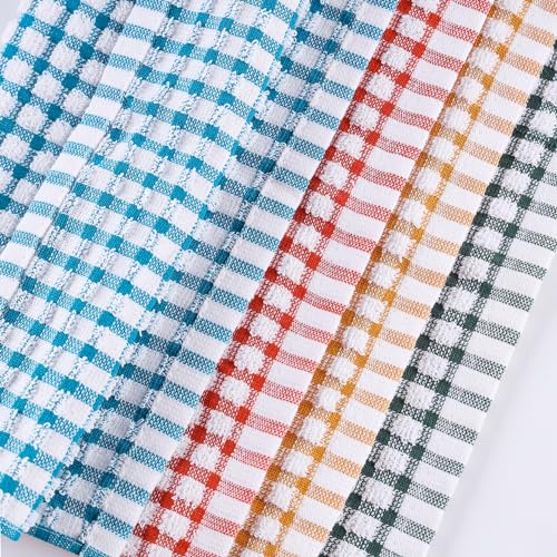 Image of Oeleky Dish Towels for Kitchen, Cotton Kitchen Towels for Drying Dishes Pack of 8 (Multi B, 15X26 inches)