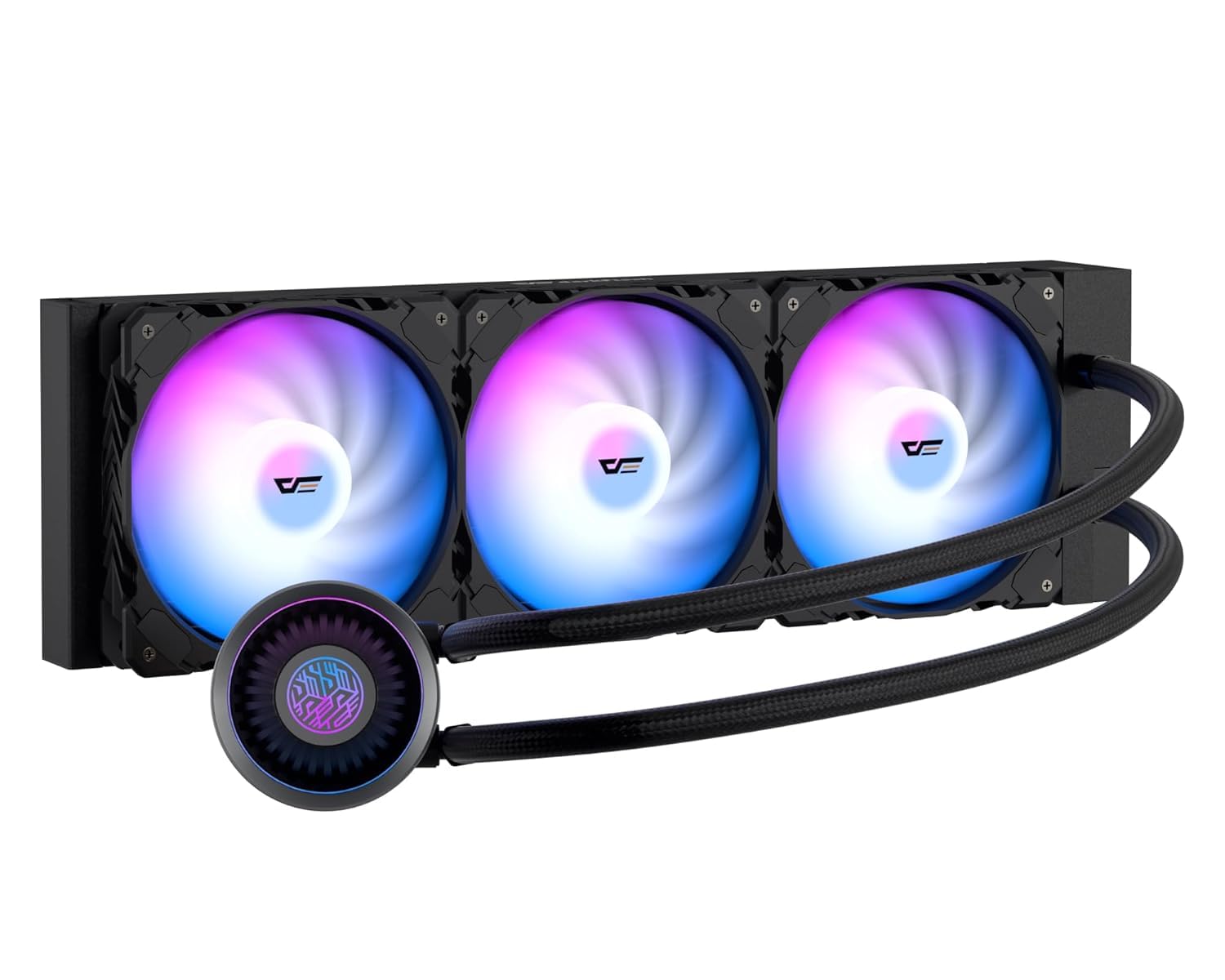 darkFlash DNA360A AIO CPU Liquid Cooler, Pompa ad Alte Prestazioni, ARGB PWM Ventole, con Display con Logo darkFlash Personalizzabile, Compatibile con Intel 1851/1700, AMD AM4/AM5 (Nero, 360 mm AIO)