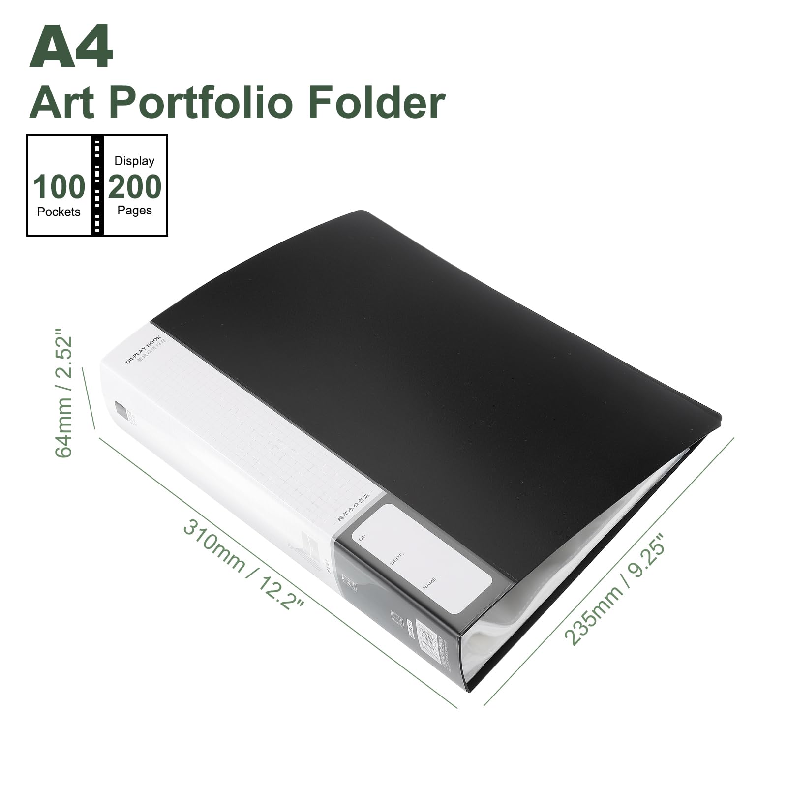 M&G 100-Pocket Binder with PP Plastic Sleeves A4(Black), Art Portfolio Folder with Clear Sheet Protectors - Image 2