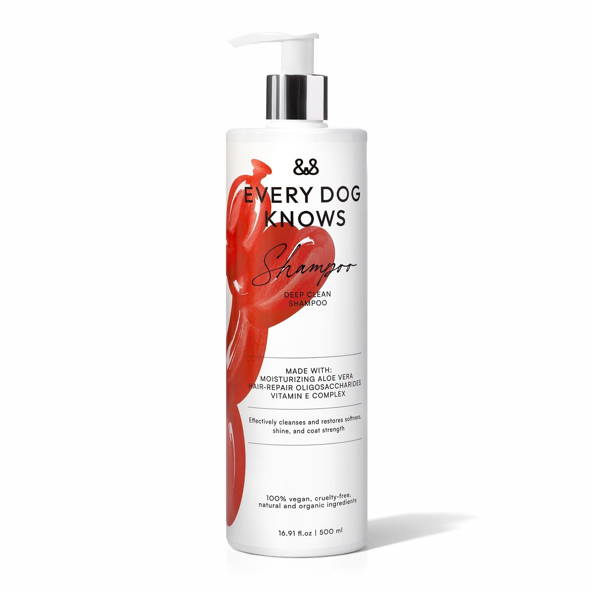 EVERY DOG KNOWS Dog Shampoo – Deep Clean Pet Shampoo for Dogs & Cats | Moisturizing Dog Wash with Aloe Vera, Vitamin E & B5 | pH Balanced 7.4 | Removes Dirt & Odor | For All Coat Types | 500ml