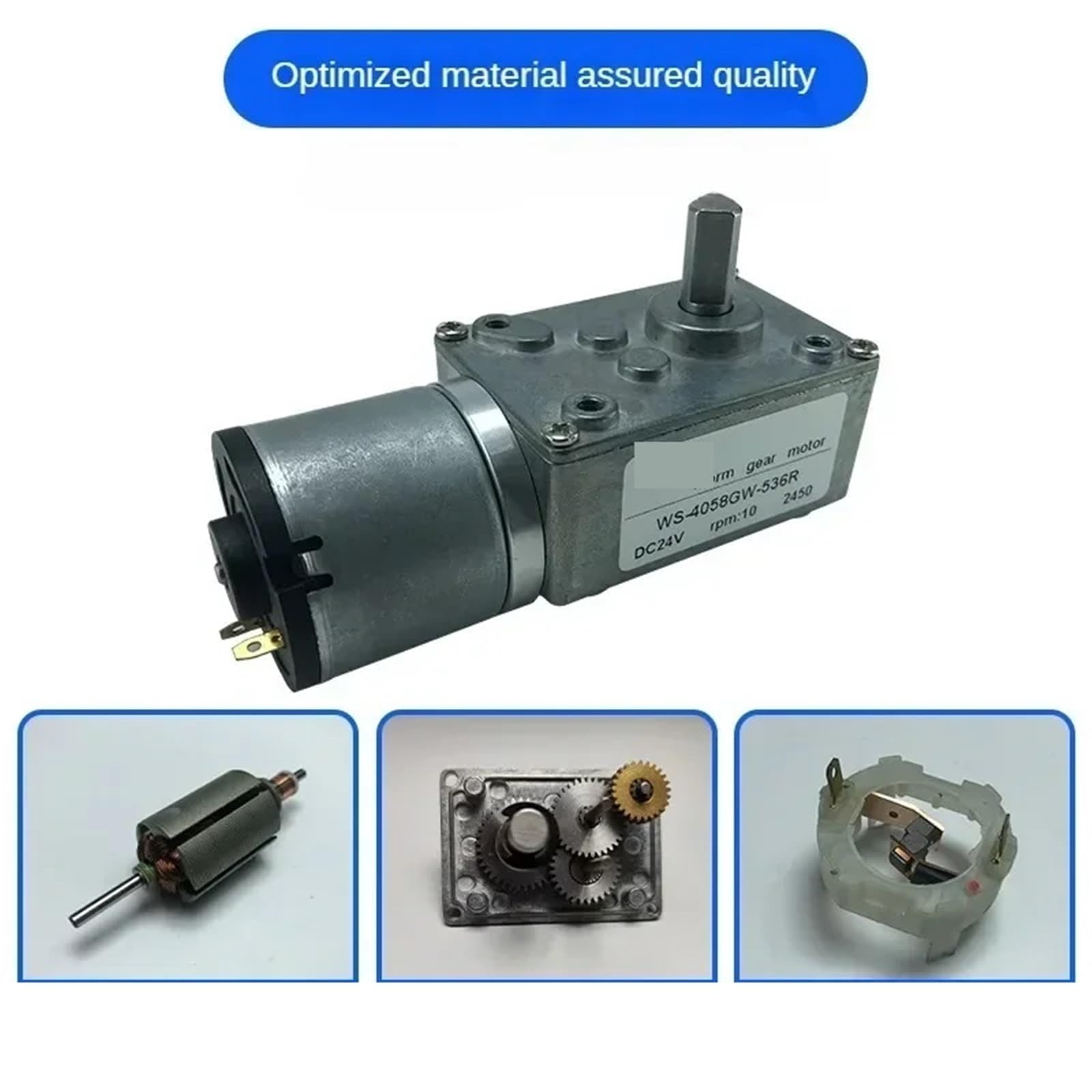 1 szt. 536R silnik prądu stałego 12 V 24 V silnik turboworm pod kątem prostym o wysokim momencie obrotowym 4058 GW silnik sterujący prędkością (10 obr./min, 12 V)