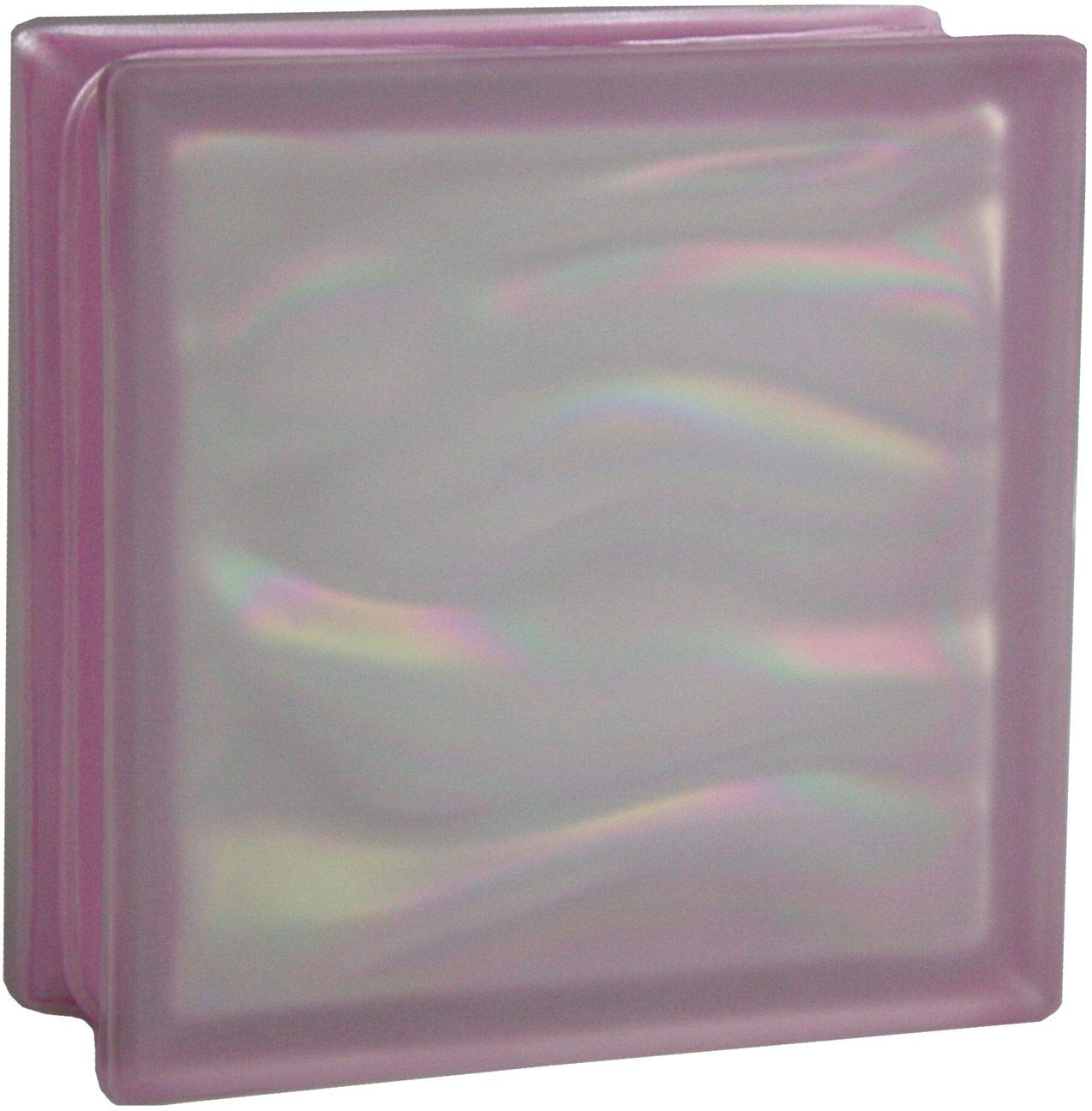 Vetromattoni Ondulati Rosa Cipria Bormioli Rocco - 6 Pezzi 19x19x8 Cm, Trasparenti, Prima Qualità