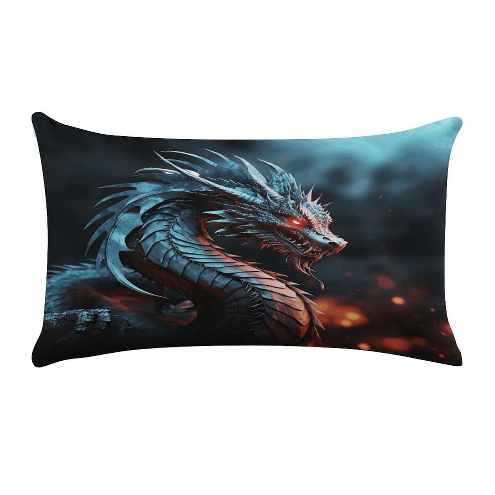 VstaDank Dragon Throw Pillow Cover Rectangular Lumbar Throw Pillow Case Soft Farmhouse Accent Decorative Cushion Cases Short Plush Pillowcase with Zipper 12 X 20 Inch