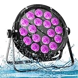 LED Par Light Waterproof Outdoor: 6in1 RGBWAUV 18x18W High Power Professional Stage Par Light Sound Activated DMX Control Uplights for Events DJ Live Show Halloween Wedding Party Church Stage Lighting