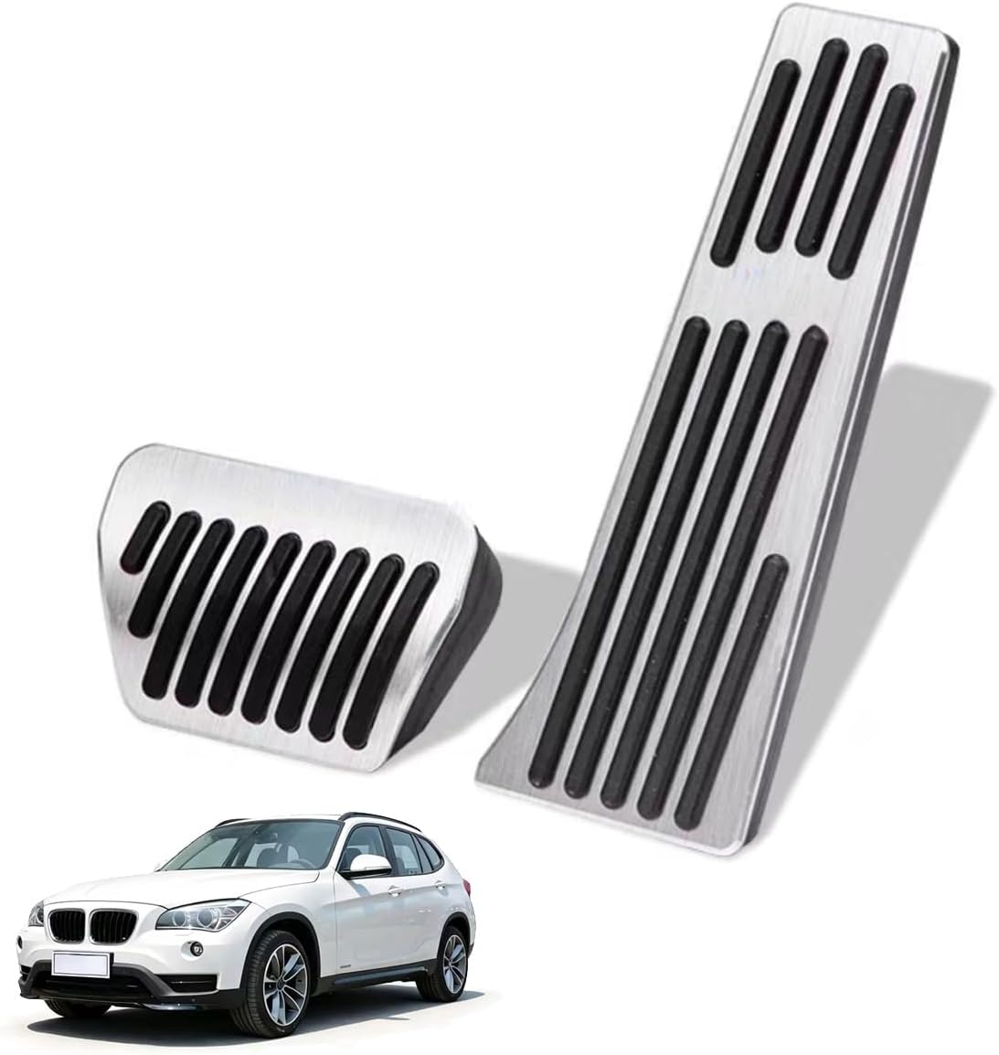 Car Pedal Covers for BMW X1 2010 2011 2012 2013 2014 2015, Auto Aluminum Gas Pedal Covers Accessories Replacement, Non-Slip Accelerator Brake Foot Rest Pedals(Set of 2)