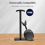 Ceecysaa Headphone Stand, Headset Stand with Aluminum Supporting Bar, Headphone Holder with Stable Anti-Slip Base, Headset Holder for All Gaming Music Headphones Size (Black)