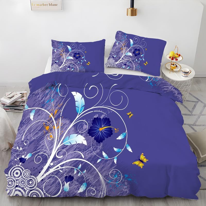 Juego de funda de edredón de microfibra suave y 2 fundas de almohada de 20 x 36 pulgadas, funda de edredón con cremallera para decoración de