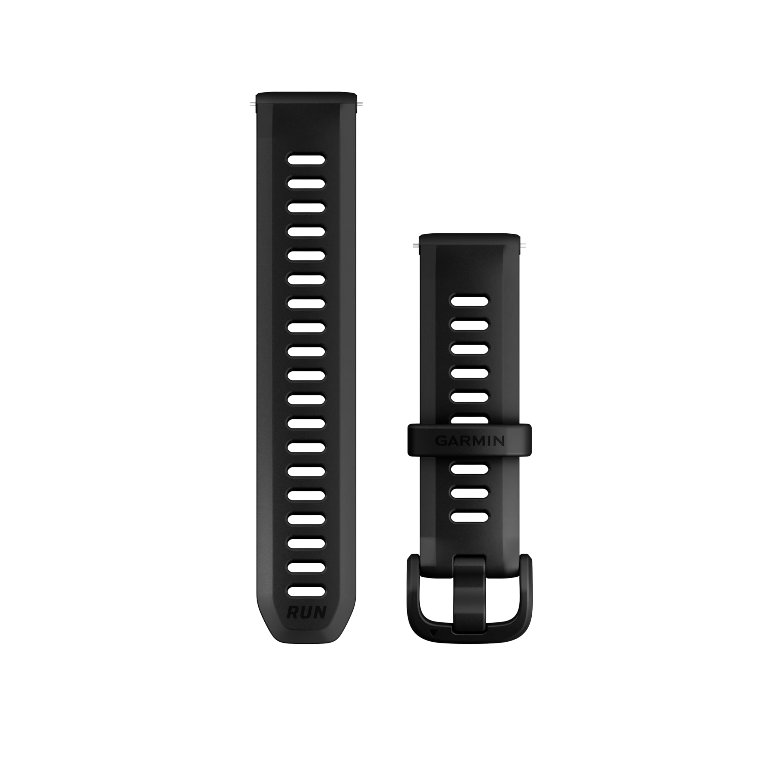 Garmin Bracelet de Montre Officiel Quick-Release, 2 tailles, Silicone, Noir | Bracelet de montre Garmin officiel, 20mm, compatible avec une sélection de produits, usage quotidien, résistant