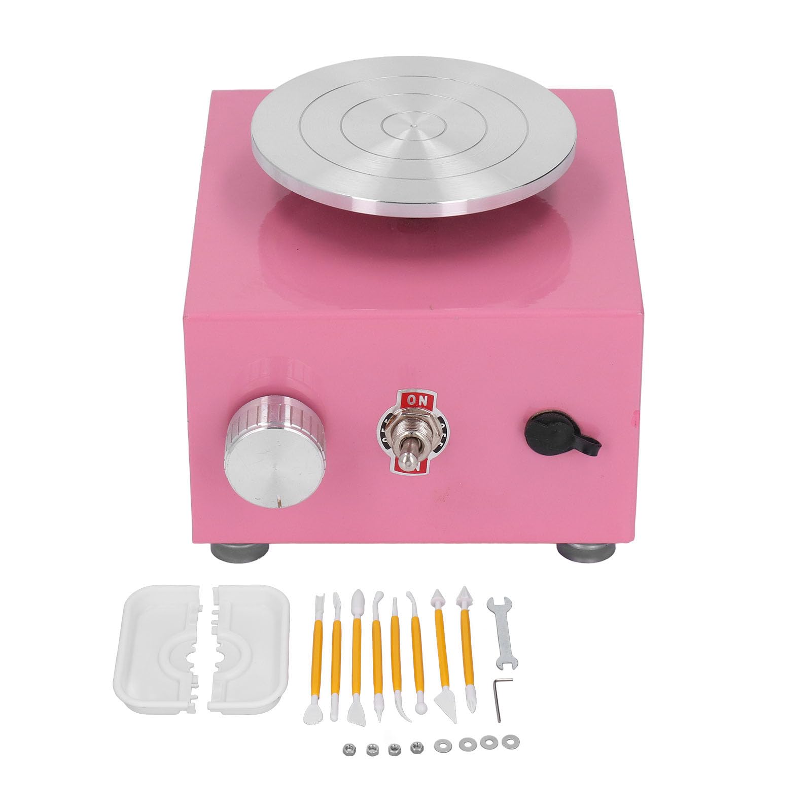 Mini-Töpferscheiben-Werkzeug, Miniatur-Töpfermaschine für Kinder, Kleine Lehre, Quadratisch, Ton, Töpferscheiben, Tonmaschine, Zeichenmaschine, Töpferscheiben, Zubehör (EU-Stecker)
