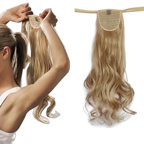 Miniatura 10 de iLUU - Extensiones de cabello natural de 20 pulgadas, 3.17 oz, rizado, ondulado, #30J, color rubio a la moda, envolvente, cola de caballo con clip,