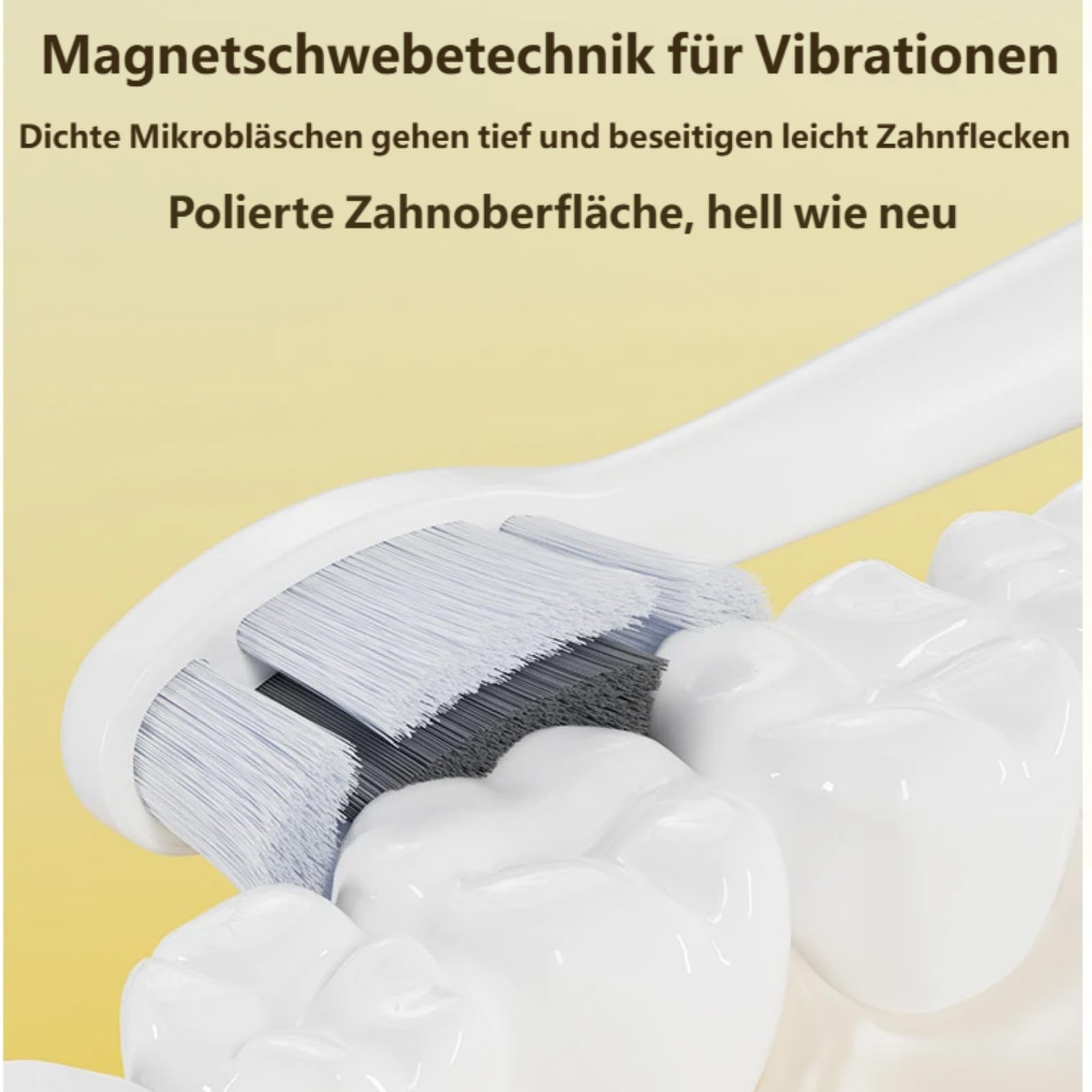 iX Sonic Schallzahnbürste，Tiefenreinigung，mit 3 Modi, 7 Intensitätsstufen, IPX7 wasserdicht, inklusive Ladestation und 4 Bürstenköpfen, wiederaufladbar