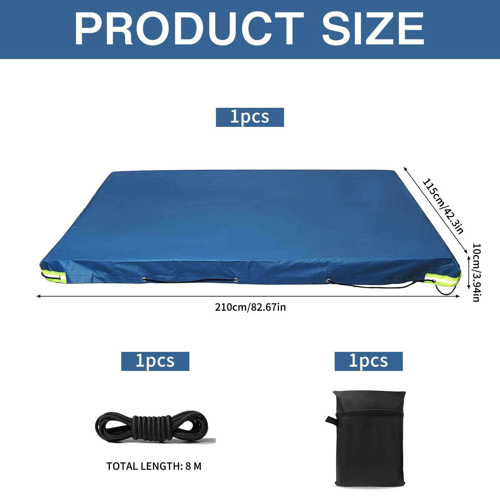 Lona para Remolque,Lona Plana para Remolque 210x115x10cm,Lona Remolque,Fundas para Remolque Plana Oxford 420D,con Cuerda de 8m,Lonas Impermeables Exterior,para Remolques de Coches