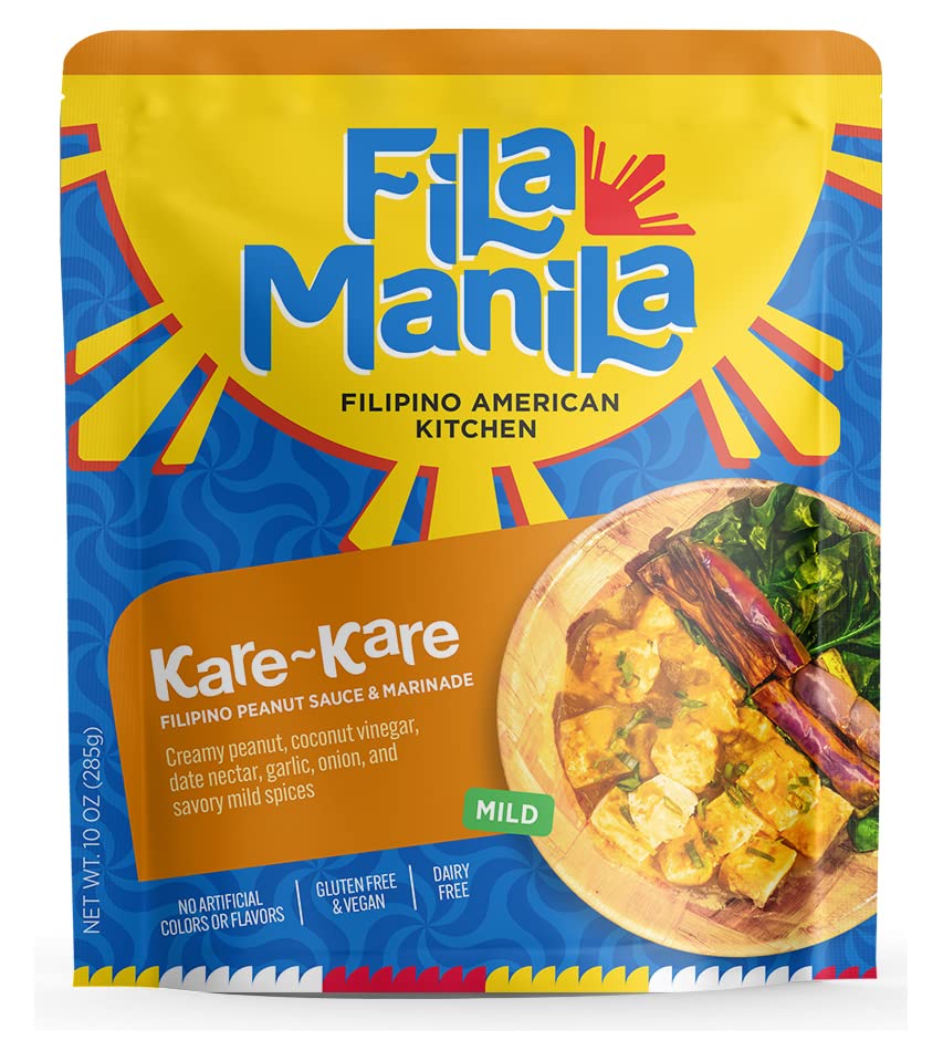 Fila Manila Kare-Kare – Filipino Peanut Simmer Sauce & Marinade – Savory Peanut, Garlic, & Onion, 8 oz pouch, NO MSG Added, Vegan, Gluten Free, Dairy Free, As Seen on TikTok (1 pack)