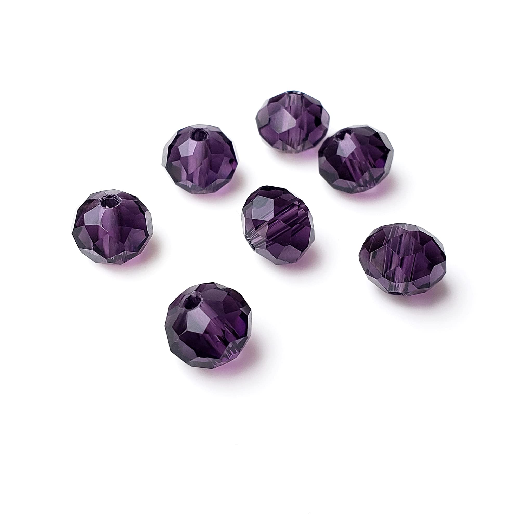 2mm Rondelle Glass Beads for Jewelry Making, Faceted Briolette Crytal Spacer Beads for Bracelet Necklace Earring, Violet 1200pcs