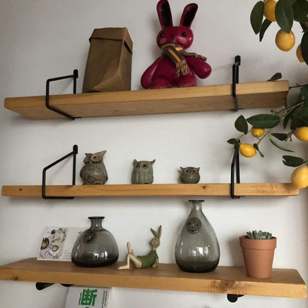 Floating Shelf Brackets Heavy Duty Metal Black Wall Shelf Bracket (Set of 2) Iron Floating Triangle Shelve Brackets Shelving Display Bracket for Bedroom,Living Room,Kitchen (Size : 10inch(25cm))