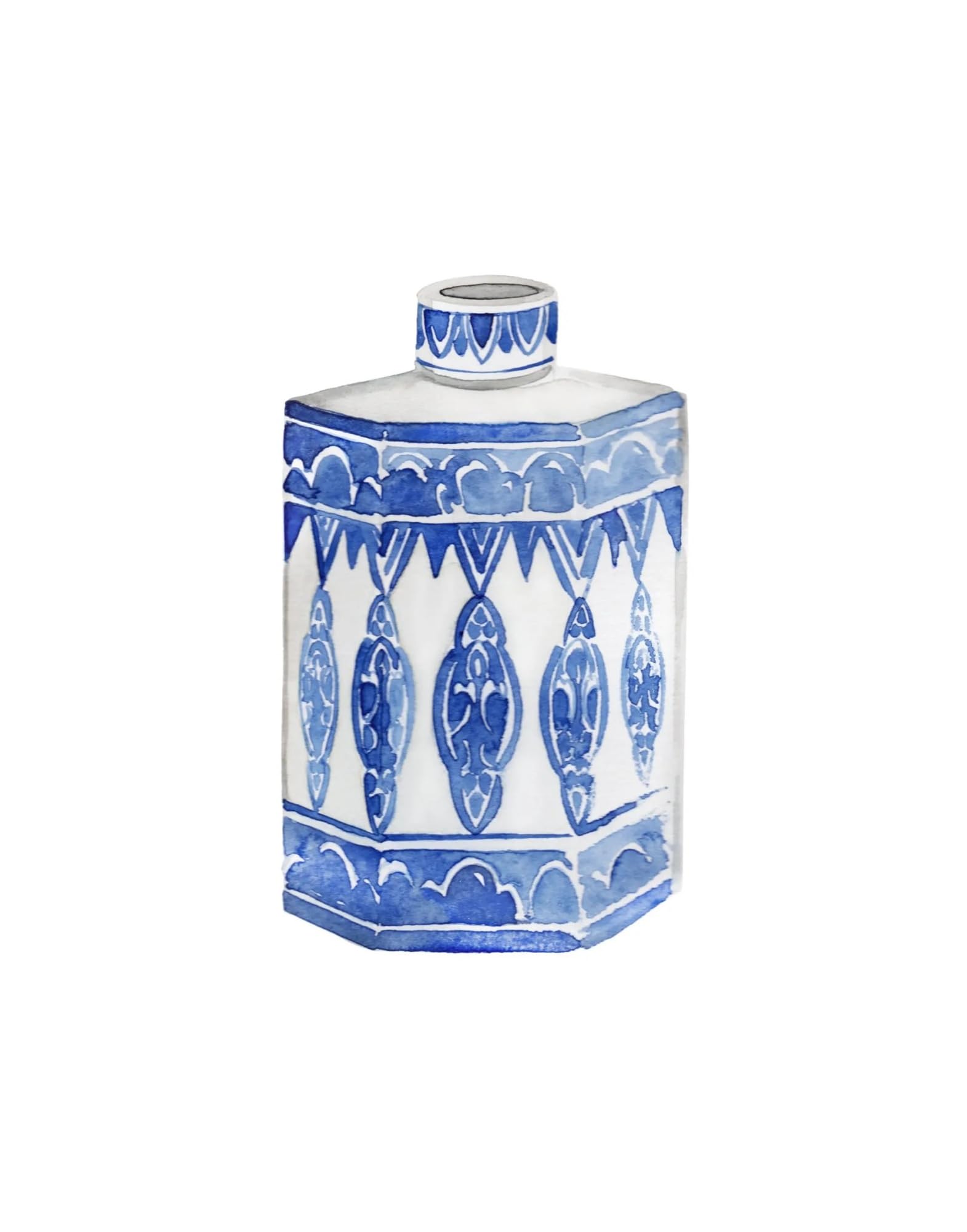 Porcelaine bleue et blanche tableau vase chinois moderne art sur toile