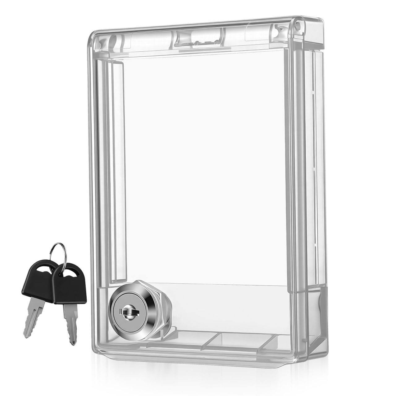 Thermostat Lock Box with 2 Keys, Clear Wall Mounted Thermostat Guard, Tamper Proof Protective Cover for Hive, Nest, AC Panel, Light Switch, Universal Shield for Home, School