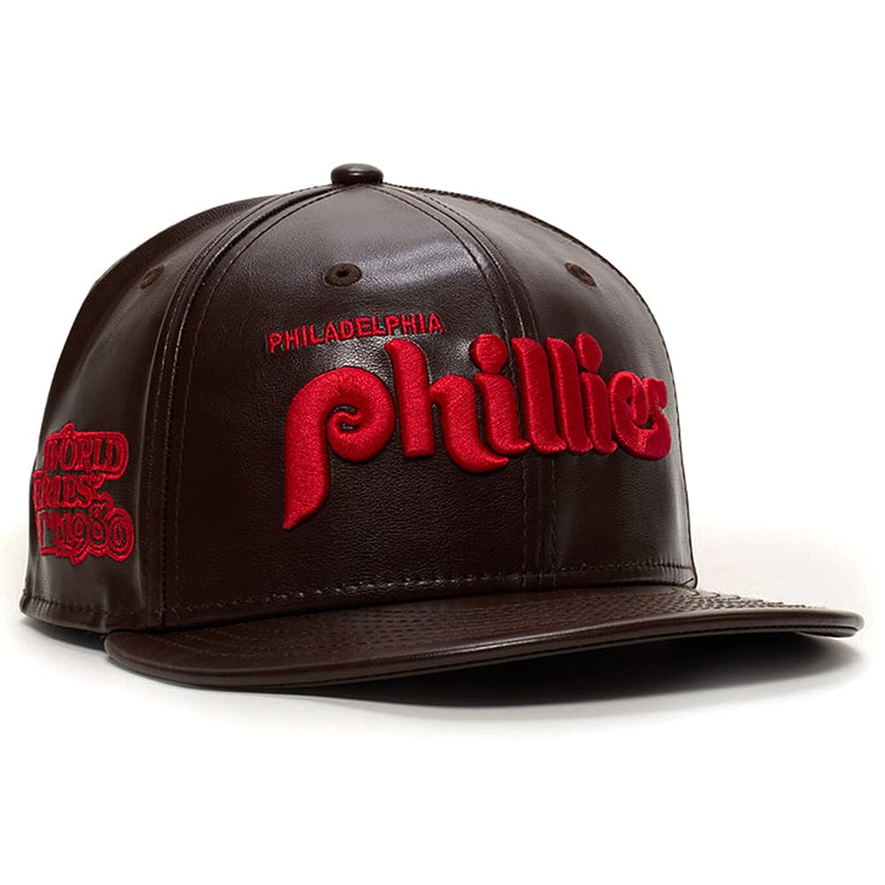 New Era Philadelphia Phillies 59FIFTY Cooperstown Kunstleder 1980 World Series Side Patch Fitted Cap Mütze