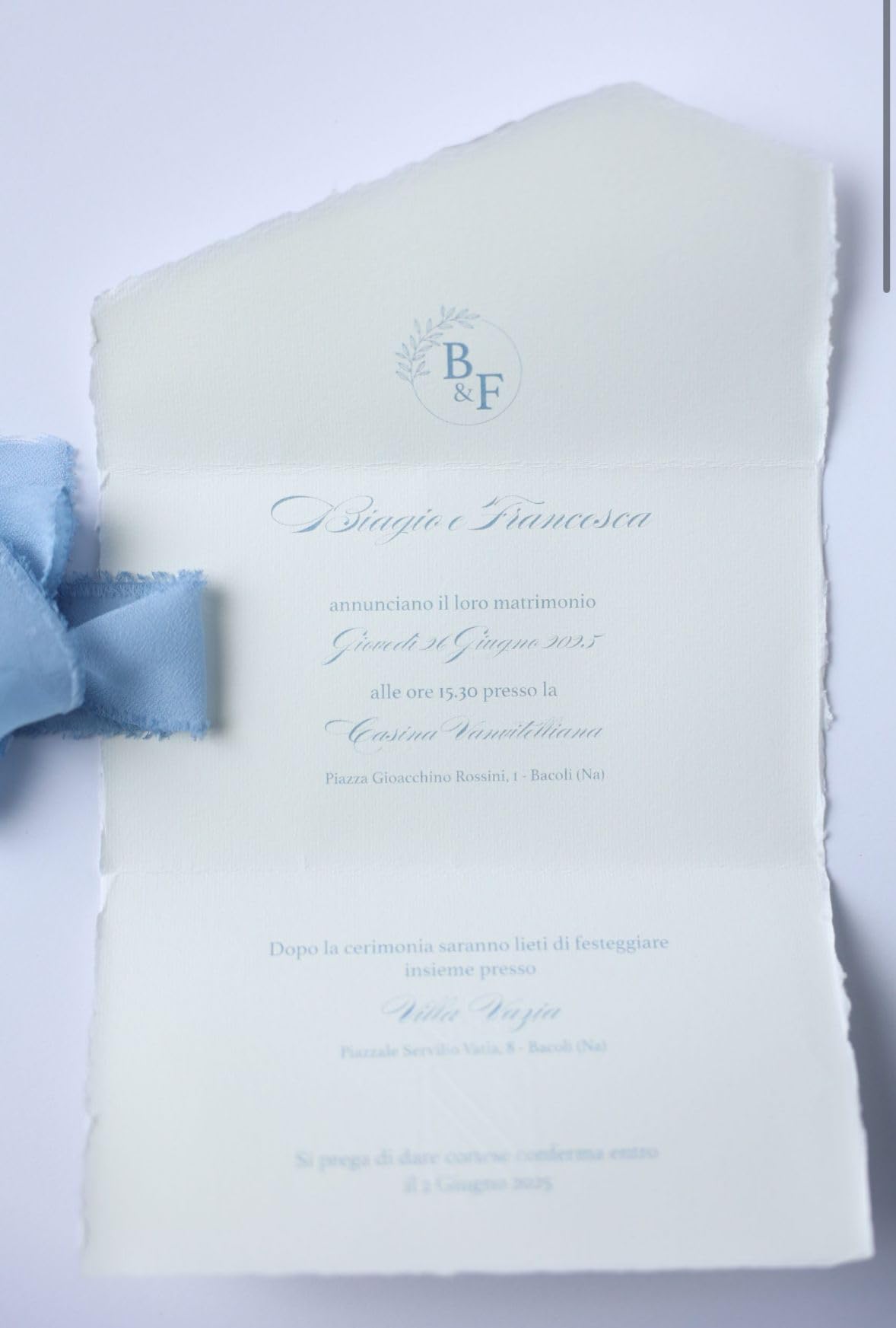Partecipazioni Matrimonio Personalizzate – Inviti Nozze in Carta Amalfi Italiana Artigianale – Con Sigillo in Ceralacca (Opzionale) – Set da 10