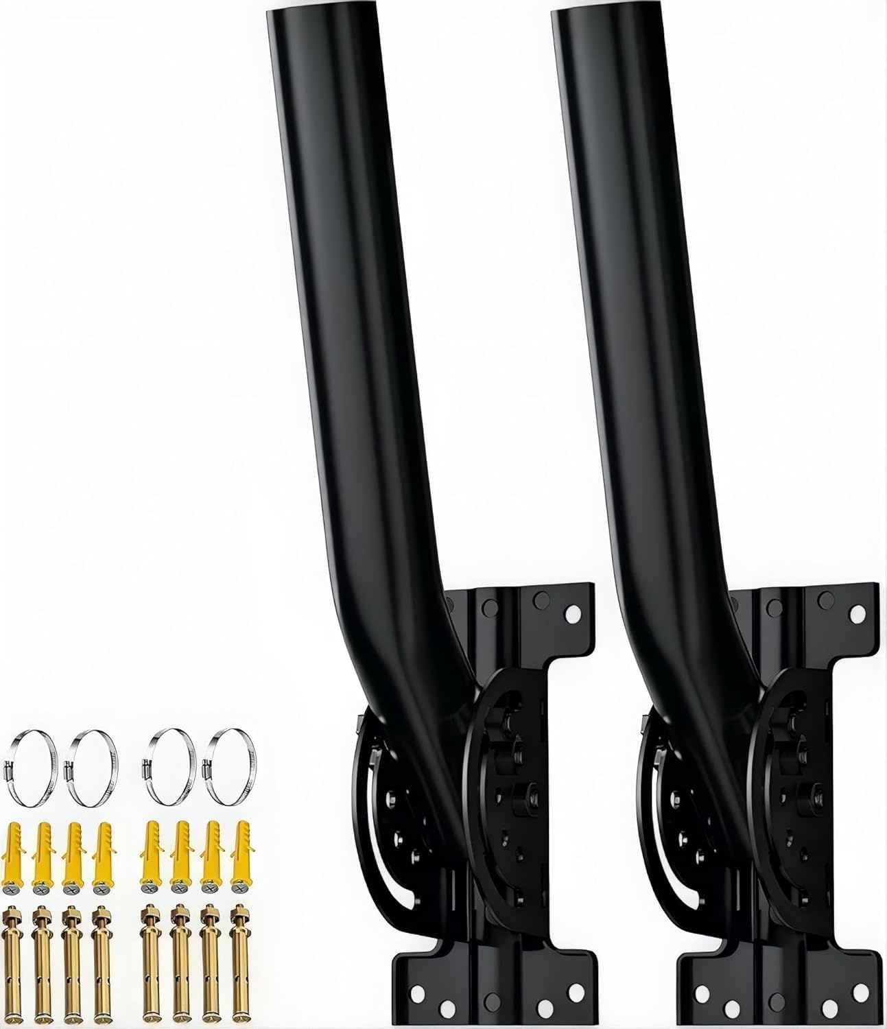 Support de pont universel sans fil | Mât d'antenne mural pour antennes extérieures, rallonge Starlink, stations météo et rallonges WiFi | 3,4 cm de diamètre x 27,9 cm de long (noir)