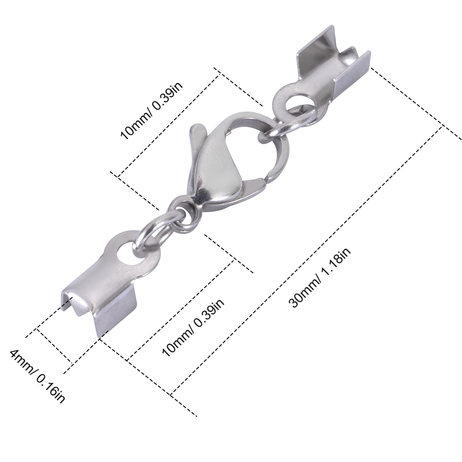 Aabro Lot De 5 Feroirs Ousquetons à Double Ouverture, Raccourcisseur De Bracelet En Acier