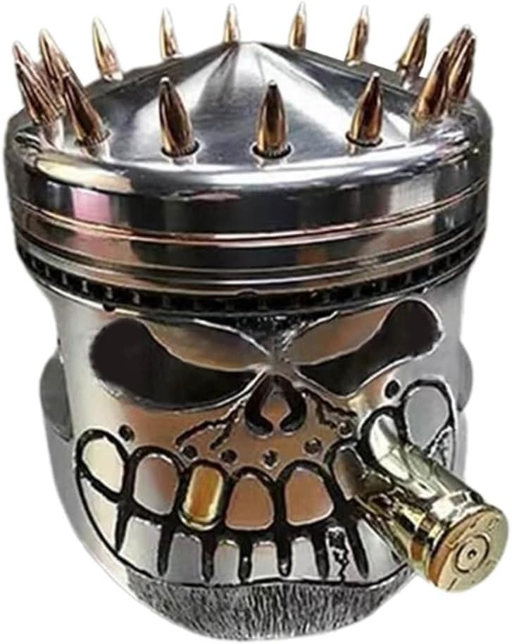 Resin Carved Skeleton Sculpture Ornament Cosplay Halloween Piston Skull Face Sculpture Figurine Art Desktop D