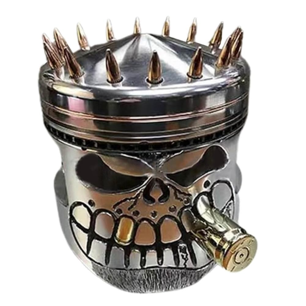 Asyduey Resin Carved Skeleton Sculpture Ornament Cosplay Halloween Piston Skull Face Sculpture Figurine Art Desktop D