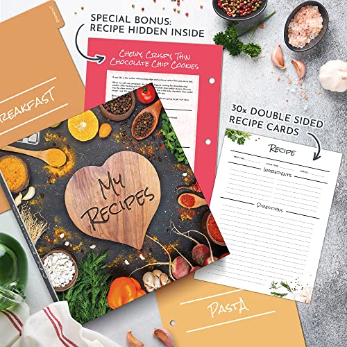 Recipe Book, This is a Recipe Binder 3 Ring, It is a Recipe Book to Write in Your Own Recipes, It is