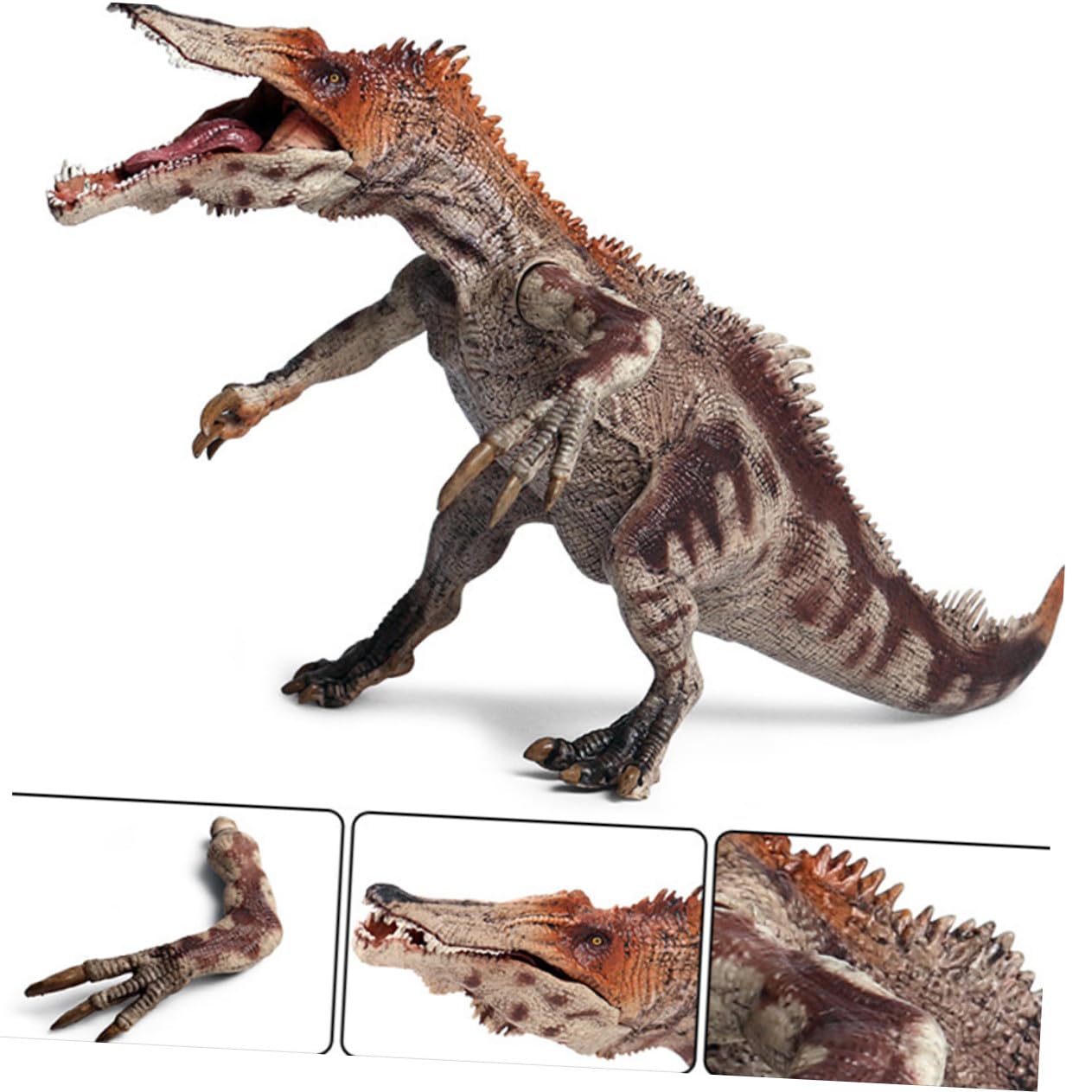 Modelo de Dinosaurio Realista de Plástico Marrón, 1 | Obsequio de Cumpleaños para Niños, Diseño Jurásico de Colección, Figura Sólida