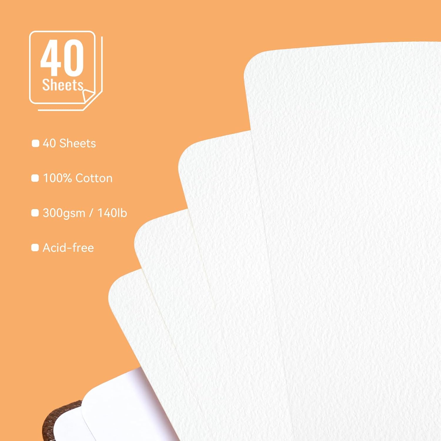 Paul Rubens Square Watercolor Journal,2 Pack 40 Sheets 100% Cotton Acid-Free Cold Press Watercolor Sketchbook 5.91 * 5.91 Inches, 140lb/300gsm for Watercolors, Gouache, Acrylics