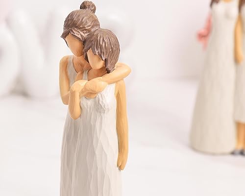 Miniatura 5 de Figuras de madre e hija, estatuas de figura de abrazo para madre e hija, regalos para mamá de hija, decoración del hogar para sala de estar,