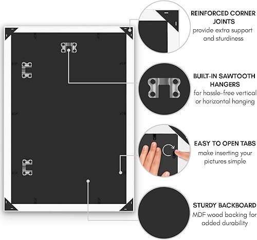 Vista 486 de Americanflat - Marco para póster de 71 x 74 cm con plexiglás pulido, portarretratos negro de madera industrializada, Epic Collection, marco ancho