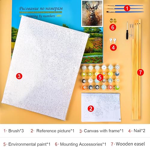 Miniatura 9 de TUMOVO Pintura por números para adultos, astronauta y pintura floral por números, kit de pintura acrílica romántica para adultos y niños, pintura