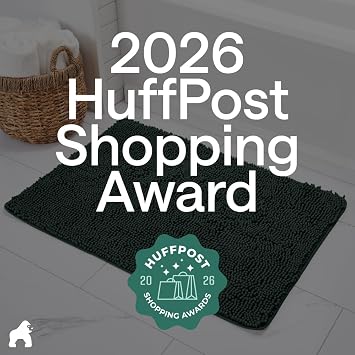 GORILLA GRIP Bath Rug Mat for Bathroom, Thick Chenille, 30x20 Hunter Green