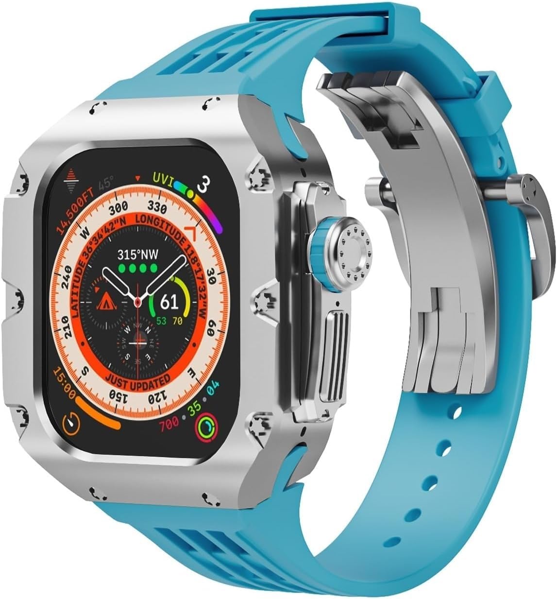 Kit de titanio para Apple Watch Ultra 2: funda y correa estilo RM ágata 6