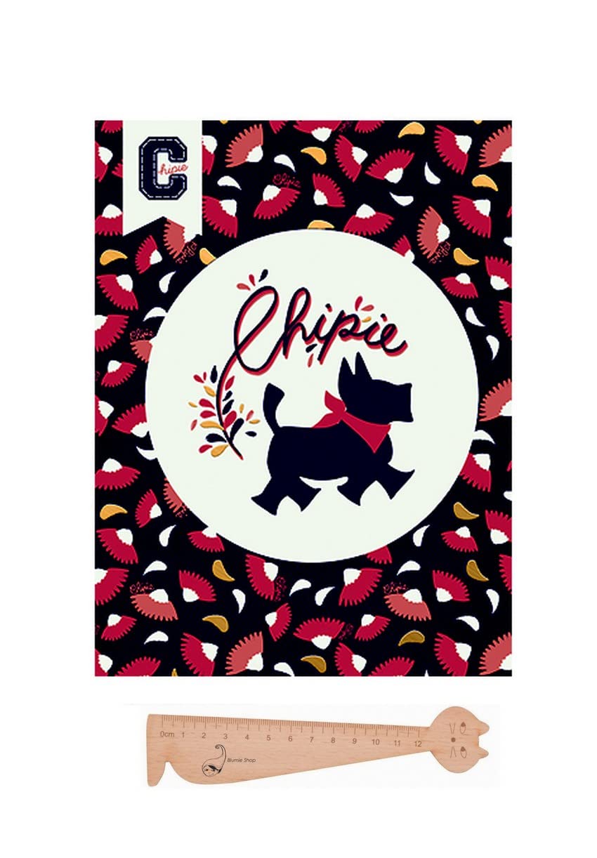 Lot Cahier De Texte Chipie 160p + Règle Marque-Page Blumie Bois - Best Friend Fond Beige