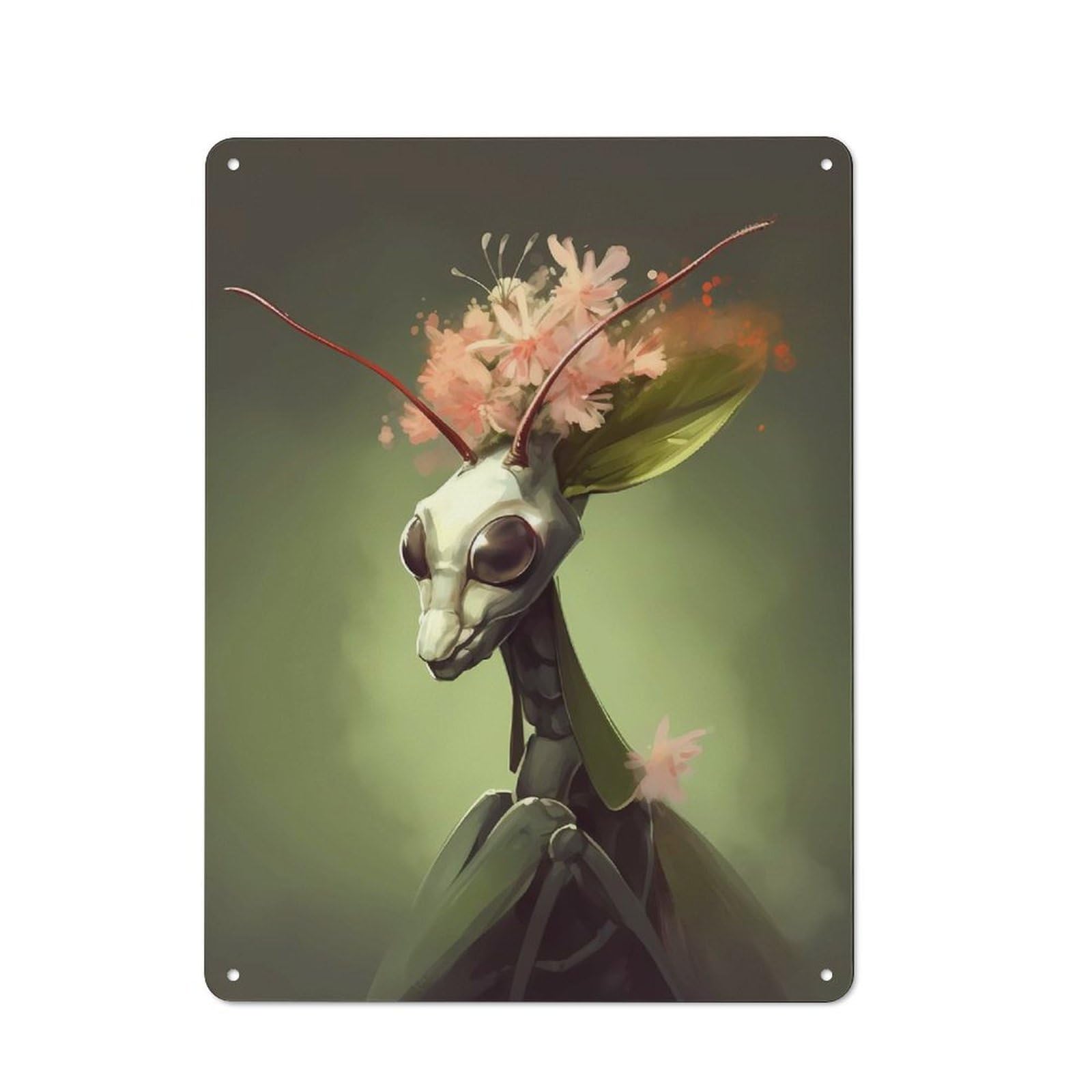 Junmoney Style-6 Classic Praying Mantis Mythos Metal Wall Art Sign 40X30cm, Vintage Wall Decor For Lounge, Study, Pub Or Wall Gallery