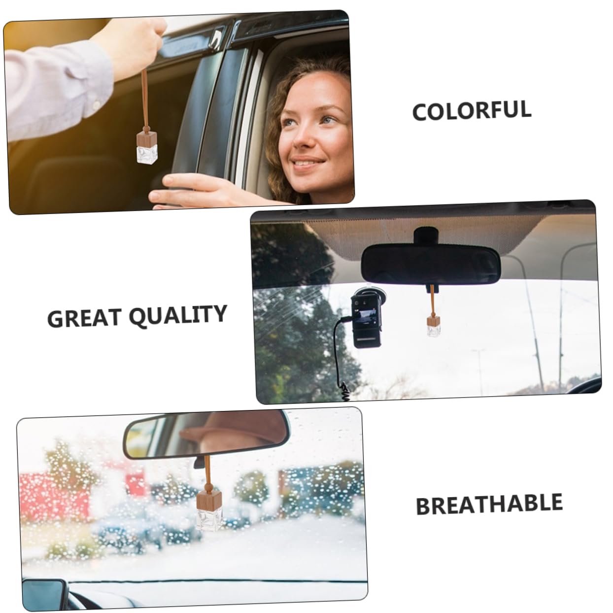 12stücke Teiliges Auto Duftflakon Mit Holzdeckel Aromatherapie Hängedekor Für Auto Büro Und Zuhause Glasflasche Für Individuelle Parfüm-duftkreationen