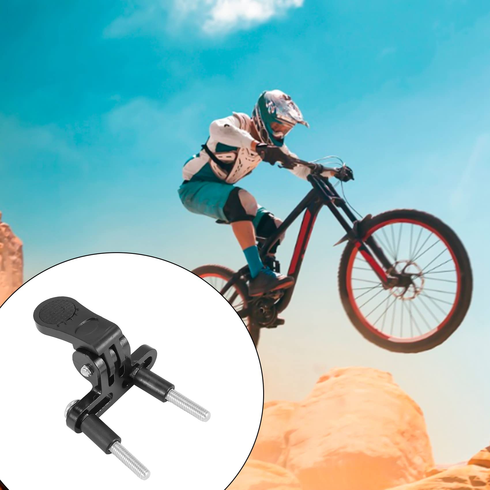 Lizusidtsy Bicycle Headlight Mount Adaptor for Stem Mount Cycling Front Light LED Lamp Holder Bracket Camera Type Connector, black